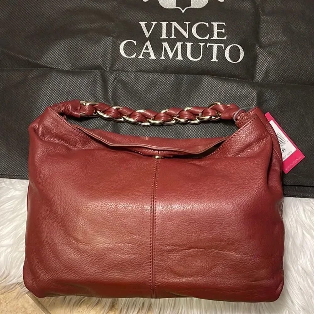 Vince Camuto cranberry Hobo bag NWT